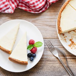 Classic New York cheesecake with a creamy satiny texture