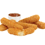 Deep fried cheese sticks. Crispy on the outside, gooey on the inside. Served with a side of marinara sauce